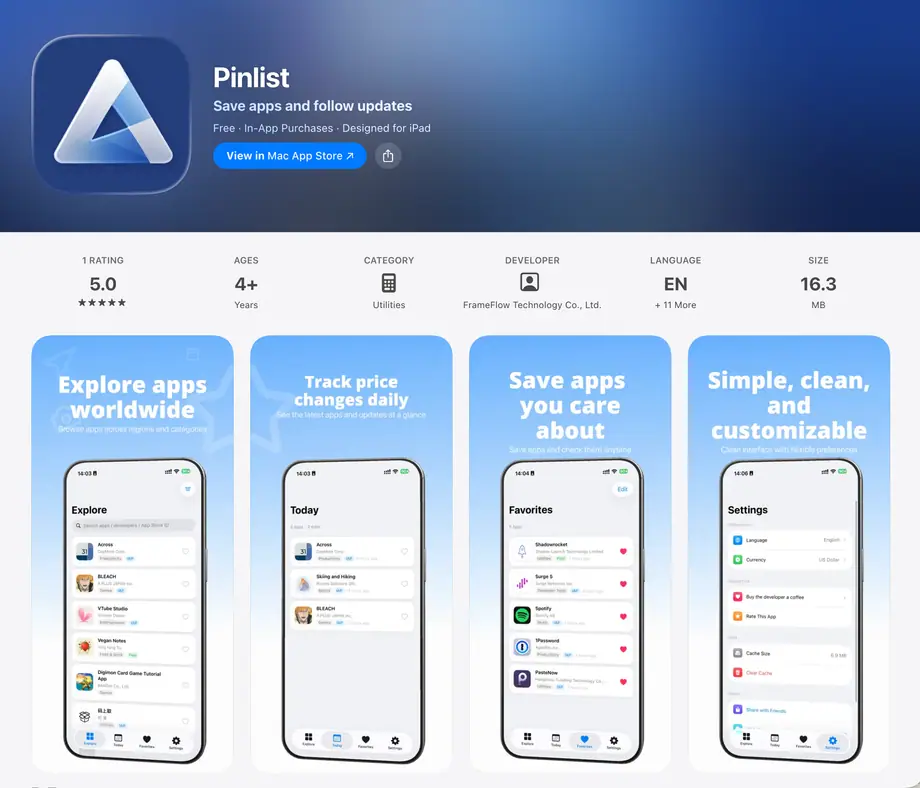 Pinlist project preview